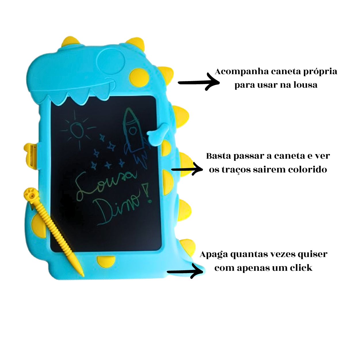 Lousa Magica Infantil Dinossauro Digital Tablet Lcd 8.5 Lousa Magica Infantil Dinossauro Digital Tablet Lcd 8.5